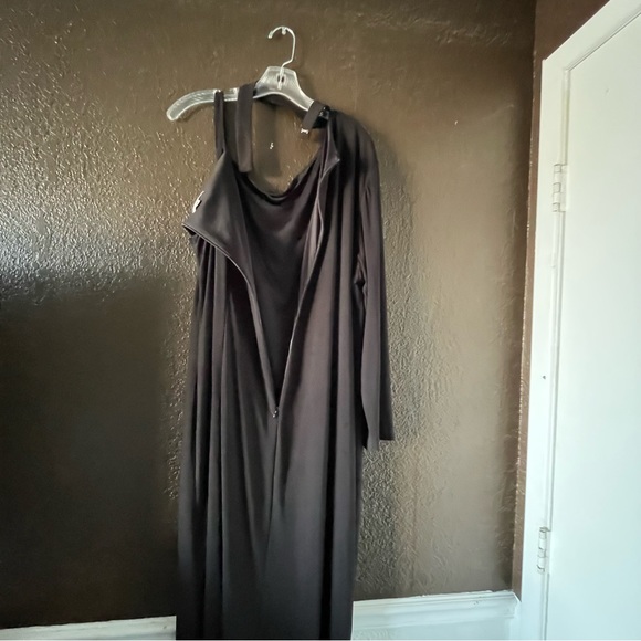 Black Monif C One Long Sleeve Mid Calf Dress, Size 3X - Picture 9 of 10